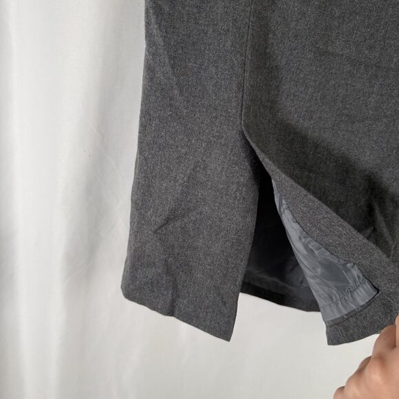 Talbots Wool Blend Skirt Women's 10 Grey Pockets Lined Zip Back Knee Length - Picture 4 of 9